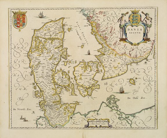 BLAEU,J., Dania Regnum., antique map, old maps