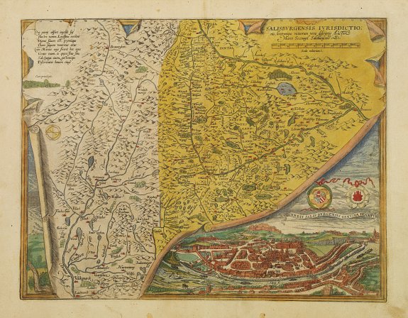 ORTELIUS,A., Salisbvrgensis Ivrisdictionis, locorumgue vicinorum vera.., antique map, old maps
