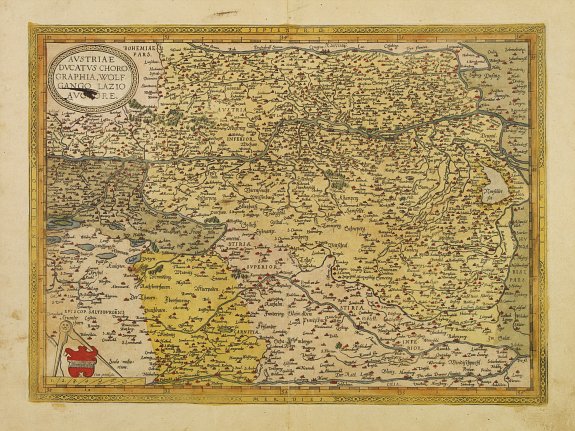 ORTELIUS,A., Austriae ducatvs chorographia, Wolfgango Lazio auctore., antique map, old maps