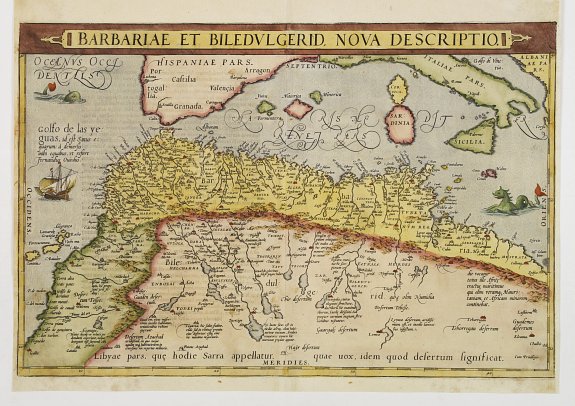ORTELIUS,A., Barbariae et Biledulgerid, nova descriptio., antique map, old maps