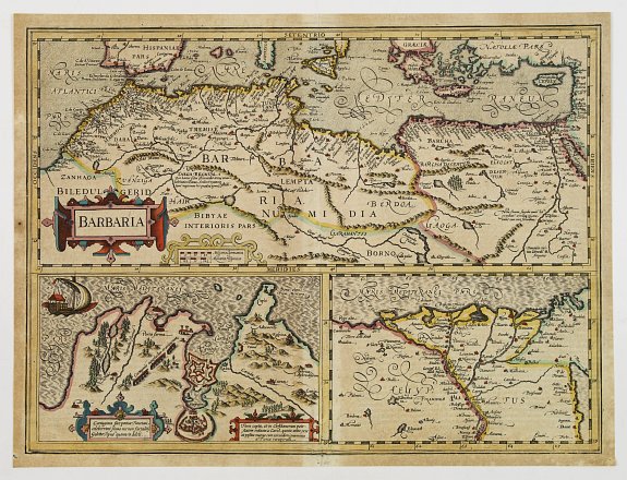 MERCATOR,G./ HONDIUS,J., BARBARIA., antique map, old maps