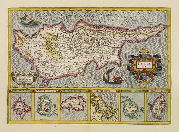 MERCATOR, G./ HONDIUS, J., CYPRUS INS:, antique map, old maps