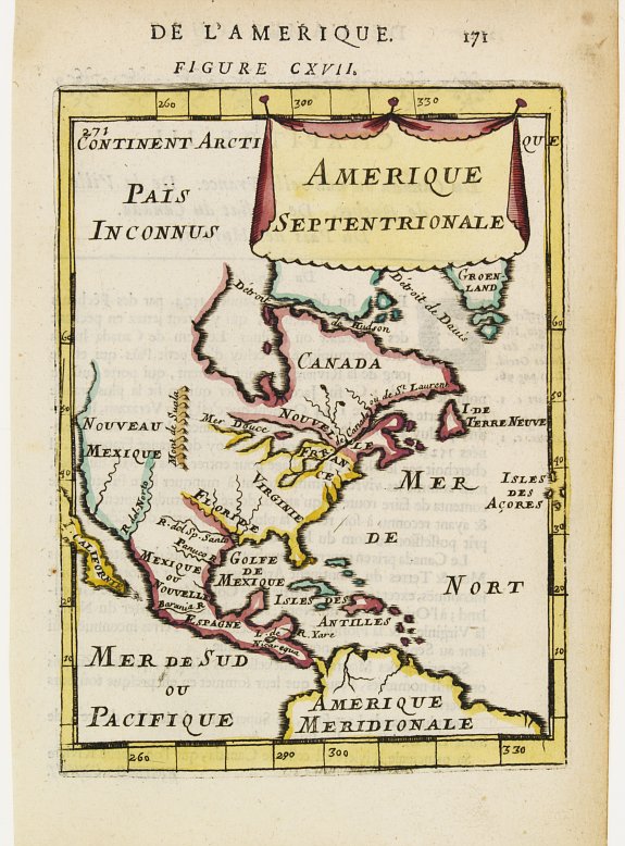 MALLET,A.M., Amerique Septentrionale., antique map, old maps
