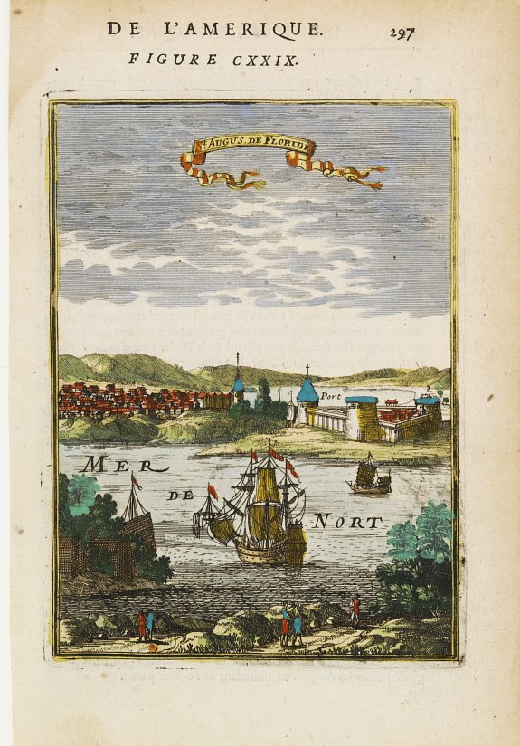 MALLET,A.M., St. Augus. De Floride., antique map, old maps
