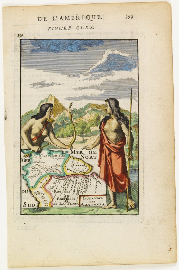 MALLET,A.M., Royaume des Amazones., antique map, old maps