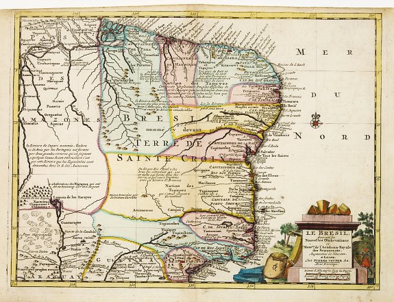 VAN DER AA,P., Le Bresil. Suivant les nouvelles observations?, antique map, old maps