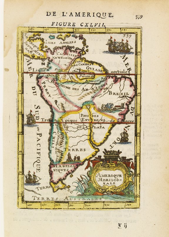 MALLET,A.M., Amerique Meridionale., antique map, old maps