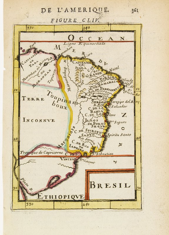 MALLET,A.M., Bresil., antique map, old maps