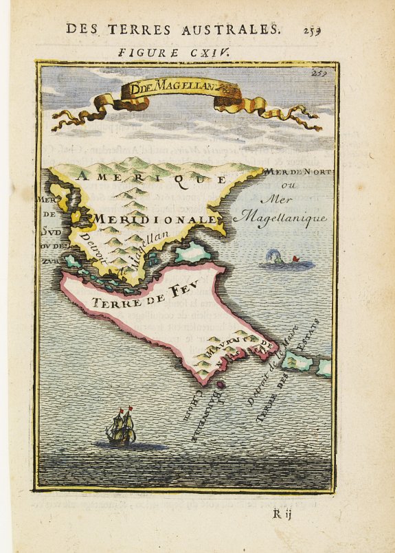 MALLET,A.M., Dt de Magellan., antique map, old maps