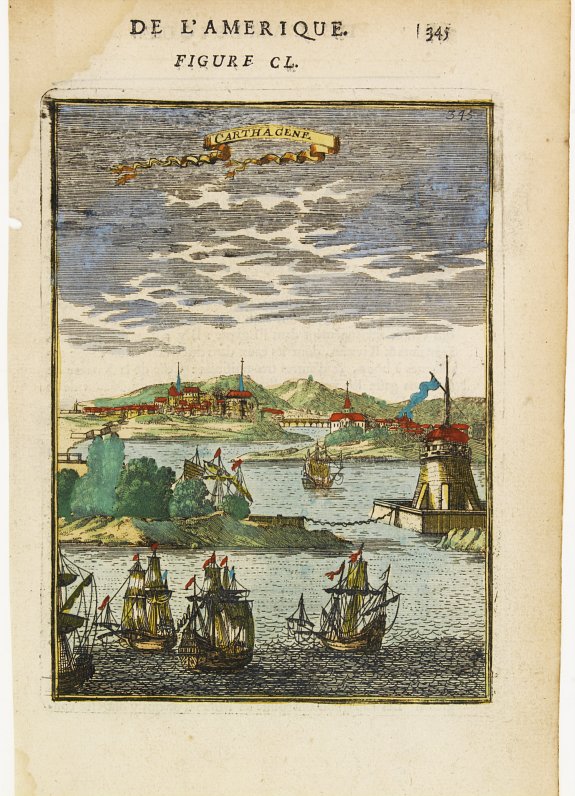 MALLET,A.M., Carthagene., antique map, old maps