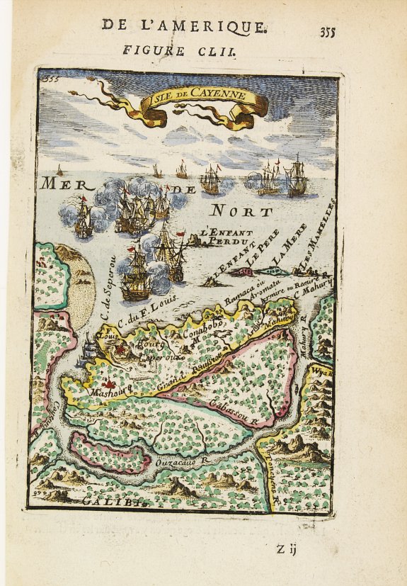MALLET,A.M., Isle de Cayenne., antique map, old maps