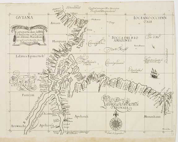 DUDLEY,R., Carta Particolare dell? Rio d?Amazone con la costa sin al fiume Maranhan, antique map, old maps