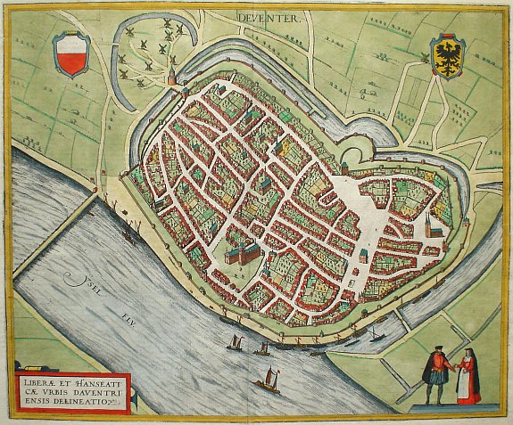 BRAUN,G. / HOGENBERG,F., Deventer, antique map, old maps