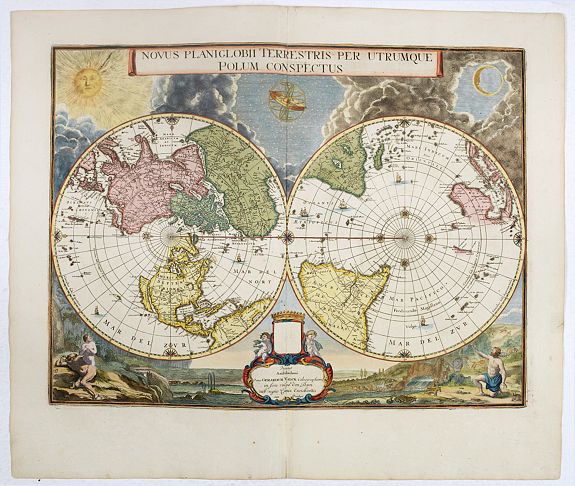 DE WIT,F., Nova Orbis Tabula in Lucem edita A.F.de Wit., antique map, old maps