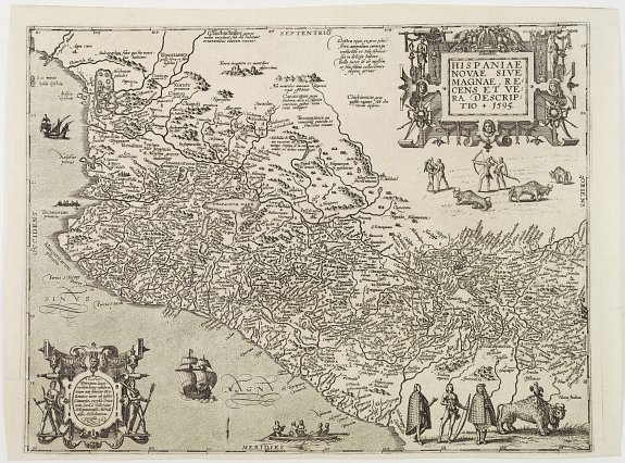 DE BRY,Th. / MERIAN,M., Hispaniae novae sive magnae, recens et vera descriptio * 1595., antique map, old maps
