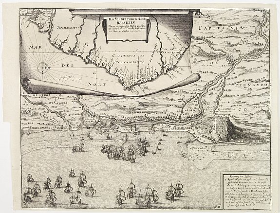 DE BRY,Th. / MERIAN,M., Das Norder theil des Lands Brasilien., antique map, old maps