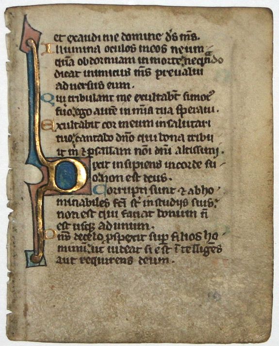 BREVIARY, Leaf on vellum from a manuscript Breviary., antique map, old maps