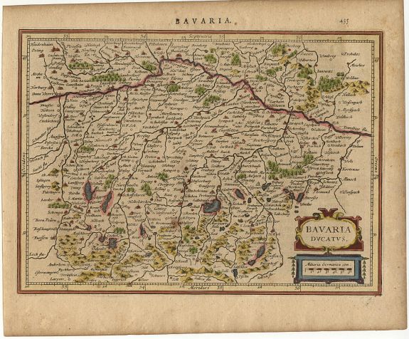 MERCATOR,G./ HONDIUS,J., Bavaria Ducatus., antique map, old maps