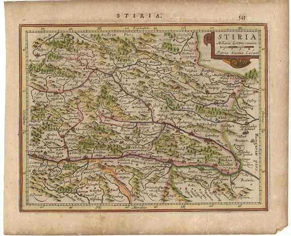 MERCATOR,G./ HONDIUS,J., Stiria, antique map, old maps