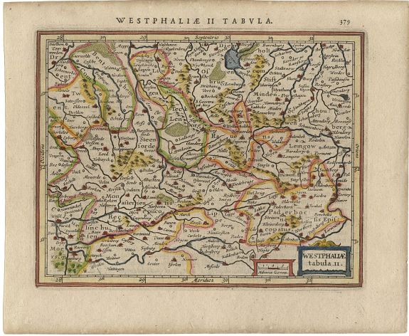 MERCATOR,G./ HONDIUS,J., Westphaliae tabula II, antique map, old maps
