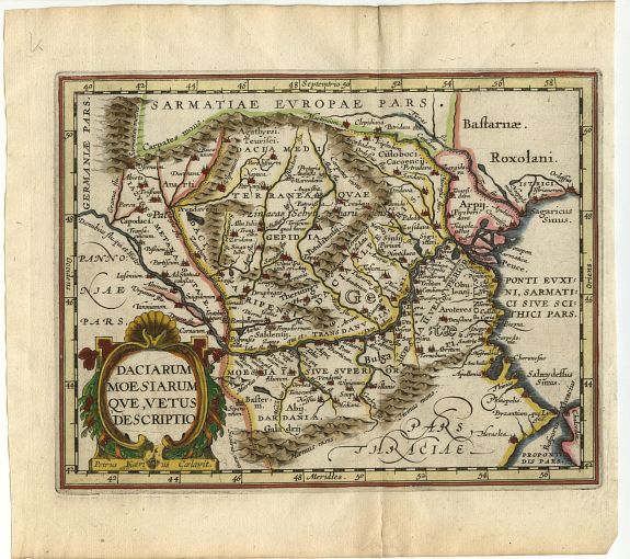 CLUVER, Daciarum Moesiarum que, Vetus Descriptio, antique map, old maps