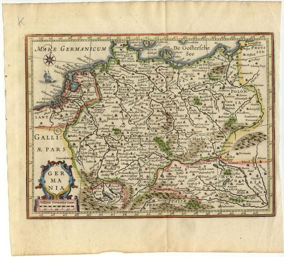 CLUVER, Germania., antique map, old maps