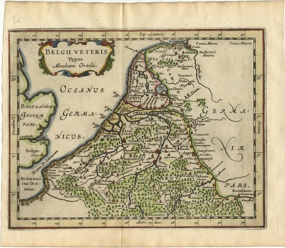 CLUVER, Belgii Veteris Typus Abrahami Ortelii., antique map, old maps