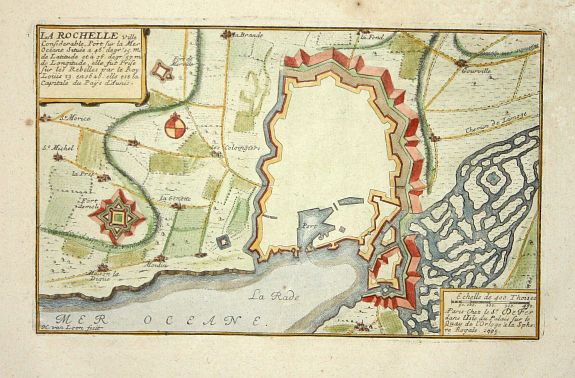 FER, N de, La Rochelle, antique map, old maps