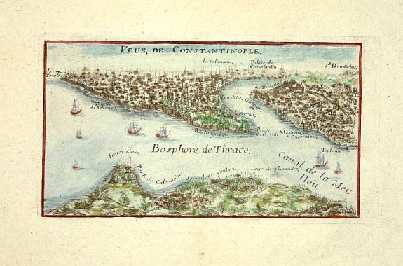 FER, N de, Veue de Constantinople., antique map, old maps