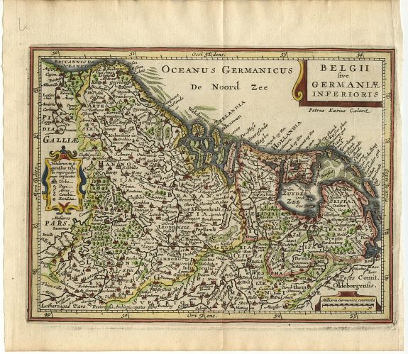 CLUVER, Belgii sive Germaniae Inferioris, antique map, old maps