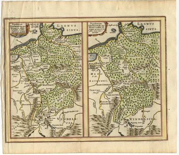 CLUVER, Populorum Germania.., antique map, old maps
