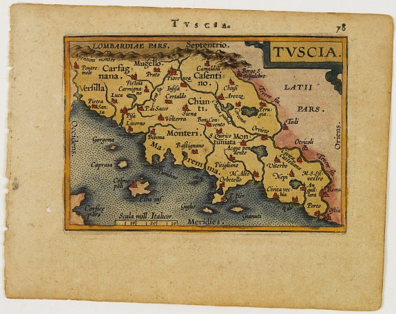 ORTELIUS,A. / GALLE,F., Tuscia., antique map, old maps