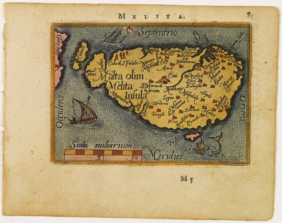 ORTELIUS,A. / GALLE,F., Malta olim Melita Insula., antique map, old maps
