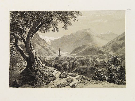 BILLMARK,C.J., Vallée d'Interlacken., antique map, old maps