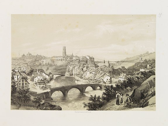 BILLMARK,C.J., Fribourg., antique map, old maps