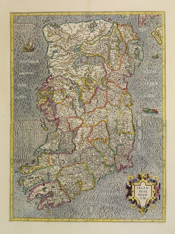 MERCATOR,G./ HONDIUS,J., Irlandiae Regnum., antique map, old maps