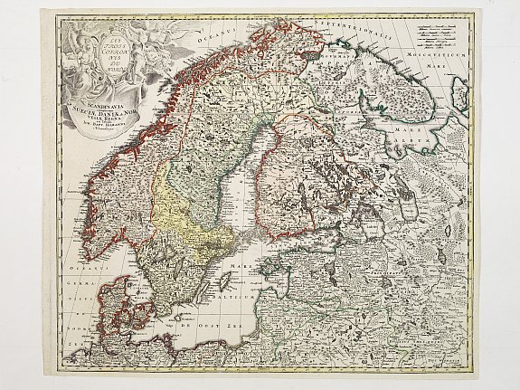 HOMANN HEIRS., Scandinavia complectens Sueciae, Daniae & Norvegia.., antique map, old maps