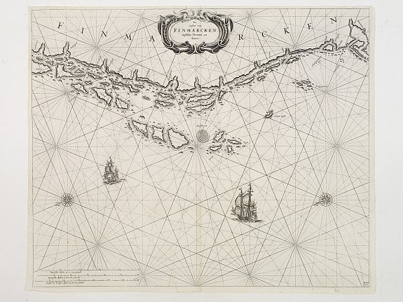GOOS,P., De Cust van Finmarcken tusschen Dronten en Sanien., antique map, old maps