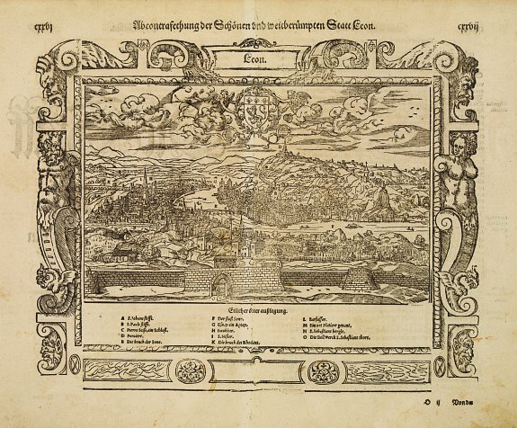 MÜNSTER,S, Abcontrafehtung der schönen und weitberümpten Statt Leon., antique map, old maps
