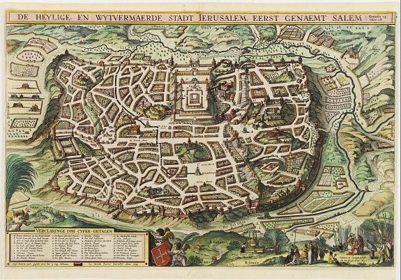 SAVRY,I., De Heylige en Wytvermaerde Stadt Ierusalem Eerst Genaemt Salem, antique map, old maps