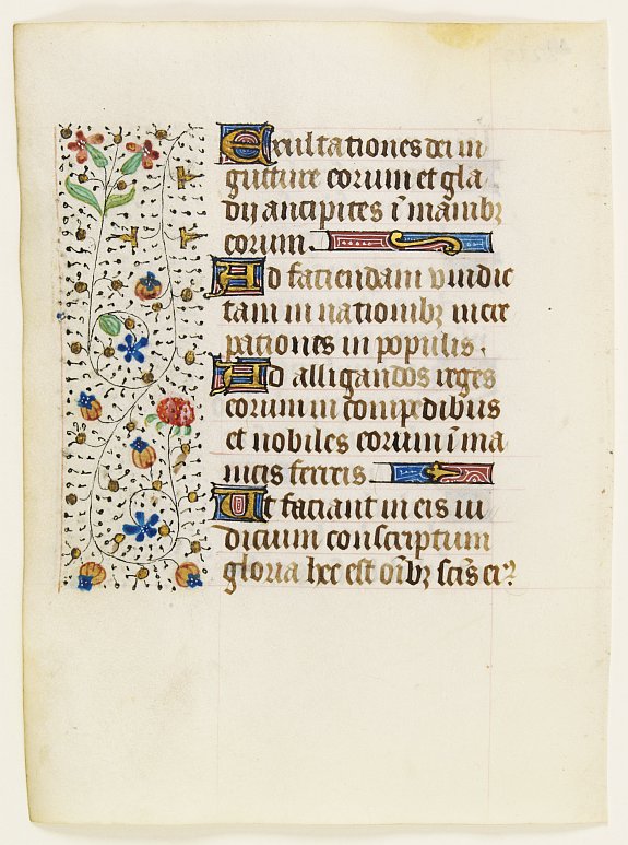FRANCISCAN BOOK OF HOURS, Leaf on vellum from a manuscript Book of Hours, use of Rome., antique map, old maps