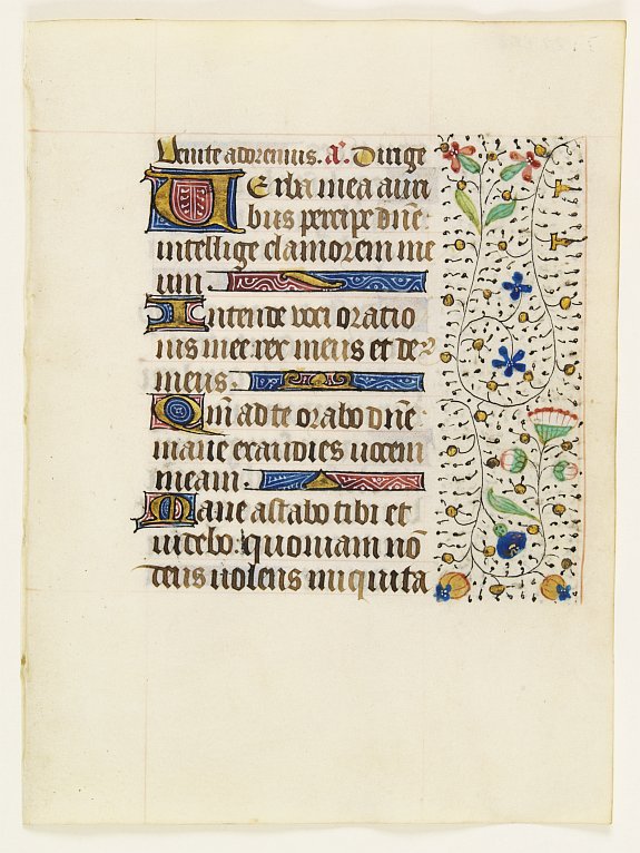FRANCISCAN BOOK OF HOURS, Leaf on vellum from a manuscript Book of Hours, use of Rome., antique map, old maps