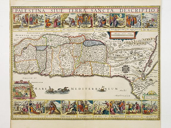 JANSSONIUS, J., Palestina, Sive Terrae Sanctae Descriptio., antique map, old maps
