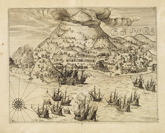 DE BRY,Th., TIDORE., antique map, old maps