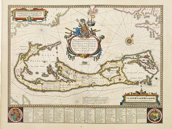 BLAEU,W., Mappa Aestivarum Insularum alias Barmudas., antique map, old maps