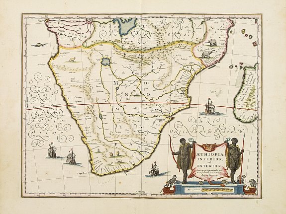 BLAEU,W., Aethiopia inferior, vel exterior., antique map, old maps