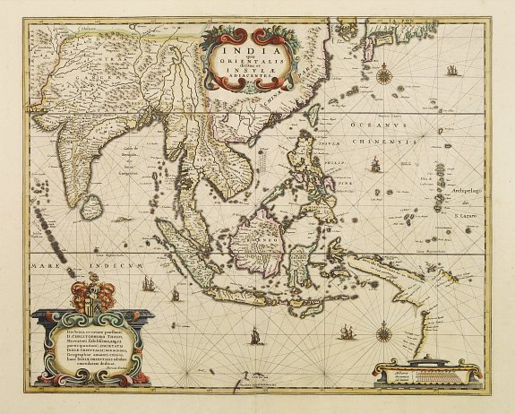 HONDIUS,H., India quae Orientalis..Insulae Adiacentes., antique map, old maps