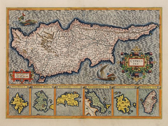 MERCATOR, G./ HONDIUS, J., CYPRUS INS:, antique map, old maps