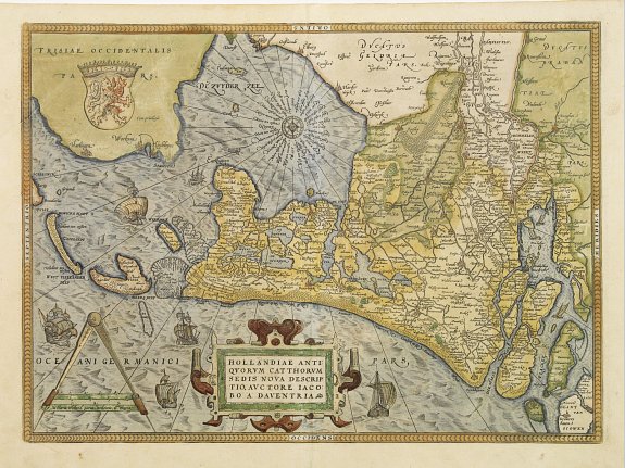ORTELIUS, A., Hollandiae Antiquorum Catthorum.., antique map, old maps