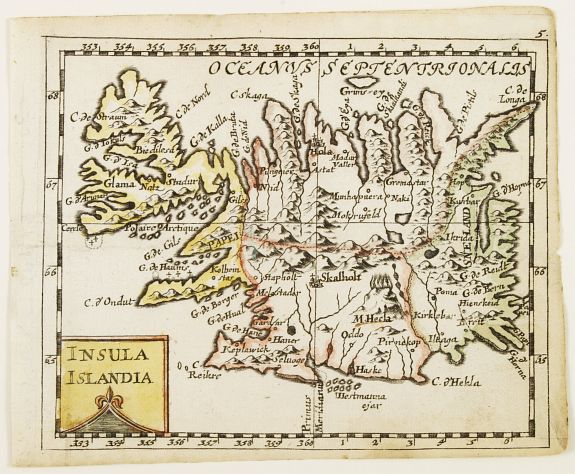 BEER, J.C., Insula Islandia., antique map, old maps